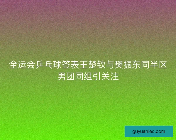 全运会乒乓球签表王楚钦与樊振东同半区男团同组引关注