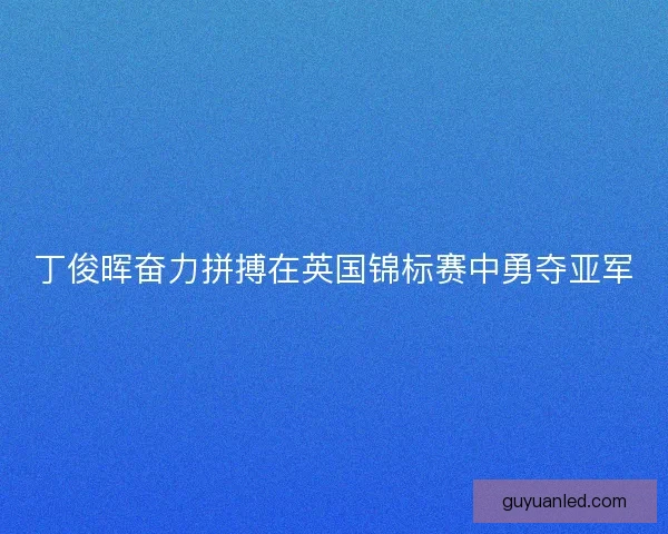 丁俊晖奋力拼搏在英国锦标赛中勇夺亚军