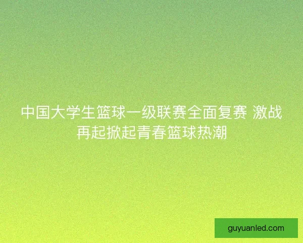 中国大学生篮球一级联赛全面复赛 激战再起掀起青春篮球热潮